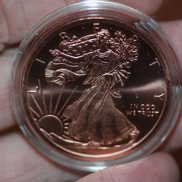 (Lot of 5) 1 OZ Copper .999 Round Walking Liberty in Capsule  #33 - Picture 2 of 3